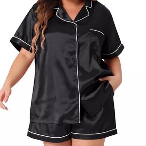 Apt. 9 Black Women's Pajama Set with White Trim